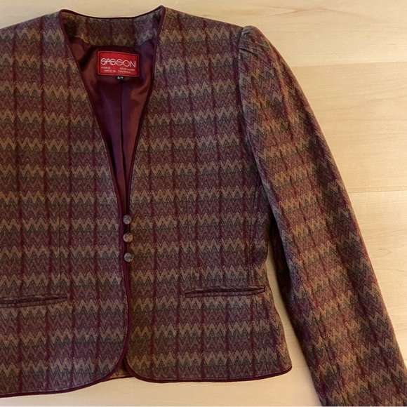 SASSON vintage wool-blend blazer. Classy. Size 6/7. - Picture 3 of 15